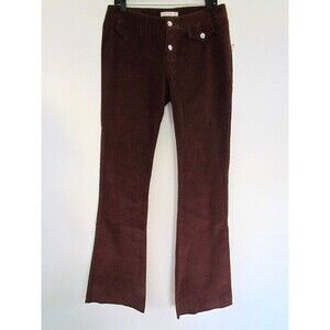 Vintage Y2K Lily Chung Corduroy Bell Bottom Pants Rust  Sz 8 NOS Rhinestone